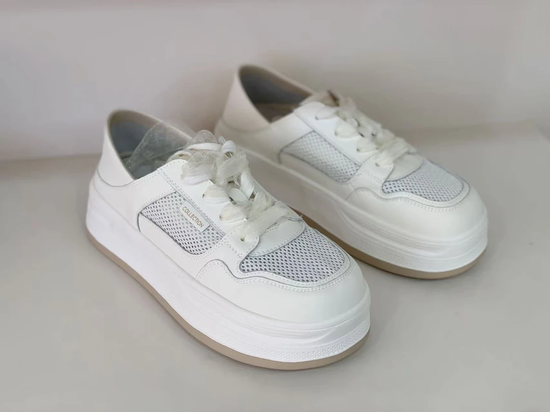 浅口厚底休闲鞋时尚休闲鞋纯色夏季网面深口女鞋5272