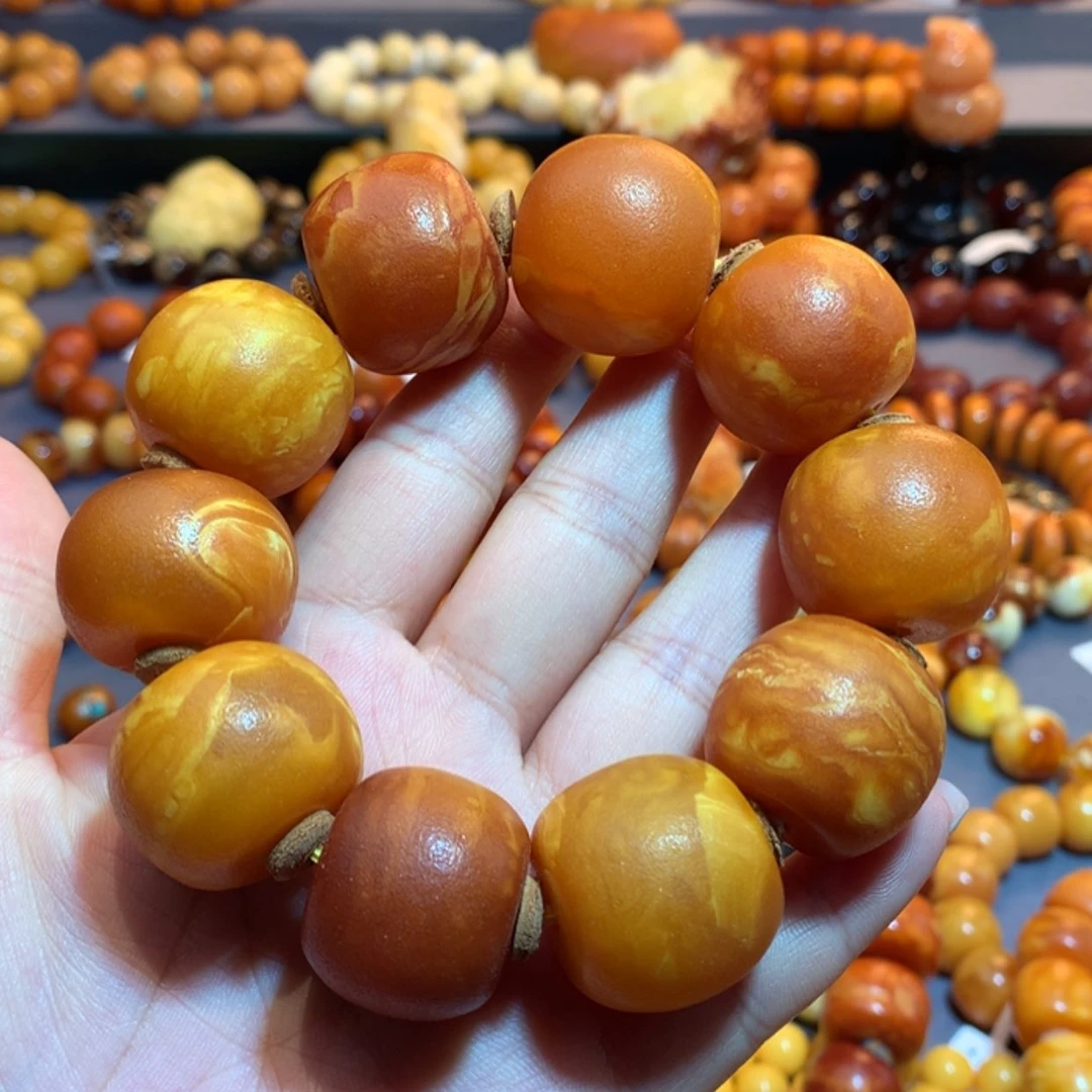 【闪购商品】未镶嵌蜜蜡手链水****景蜜蜡手串