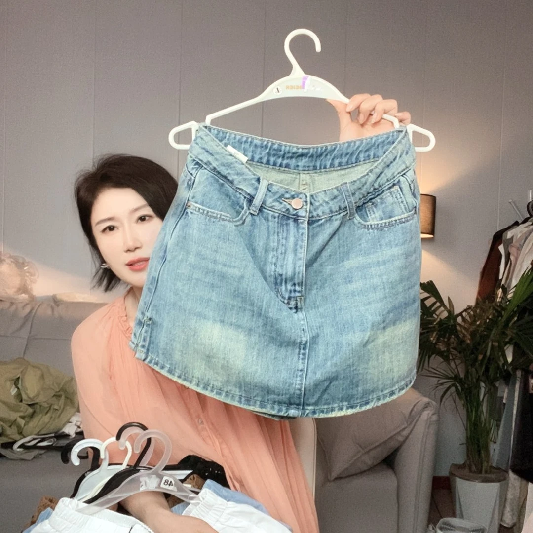牛仔裤裙xl偏小去拍