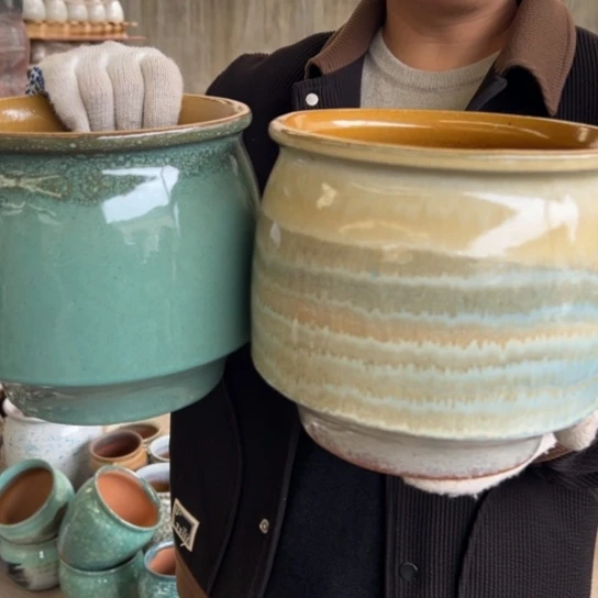 紫砂花盆高18口18—————