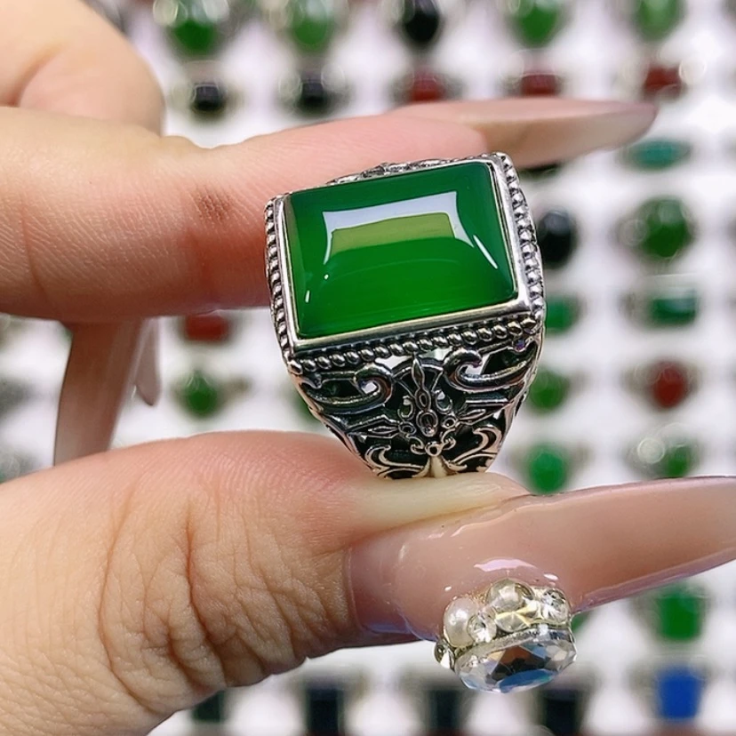 【闪购商品】银S925镶嵌戒指玛瑙/玉髓