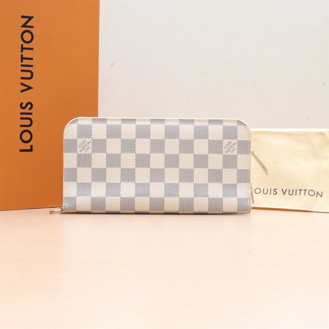 99新 LouisVuitton/路易威登 汤/P234244591/长款钱包 白色棋盘格