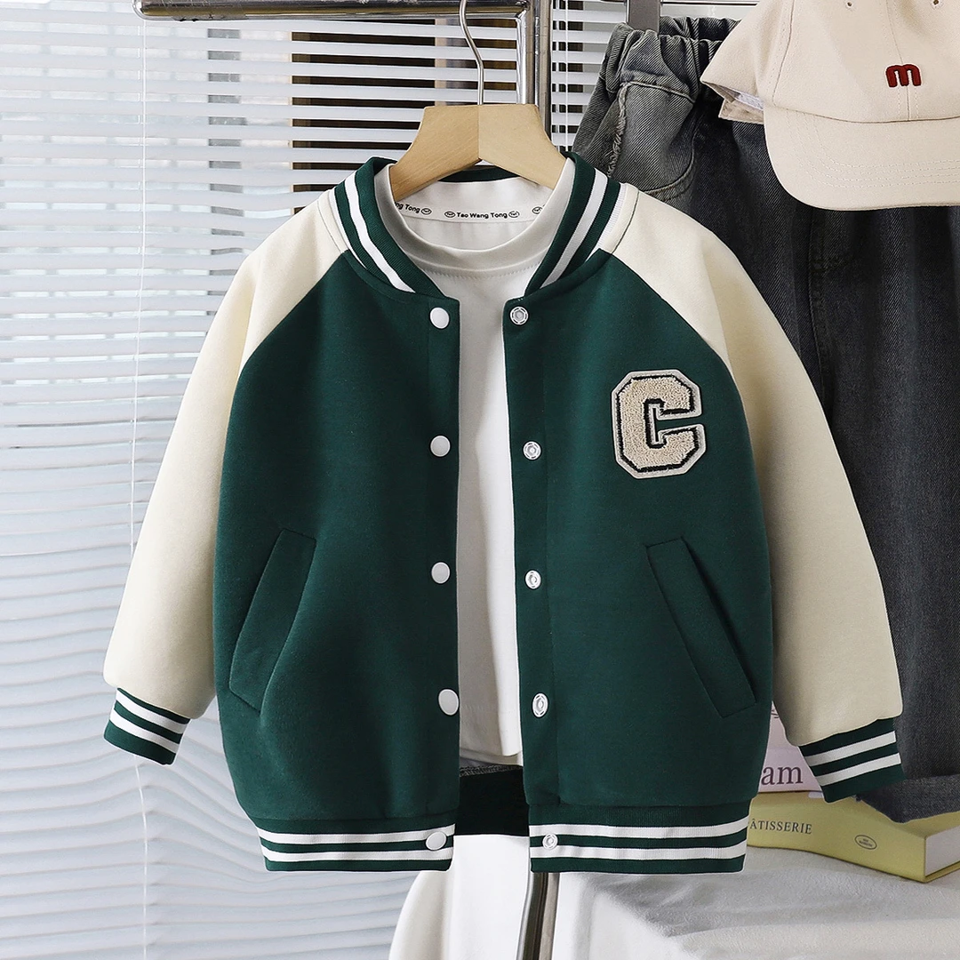 儿童外套A类男童棉棒球服小学生长袖卫衣中大童洋气休闲上衣柔软