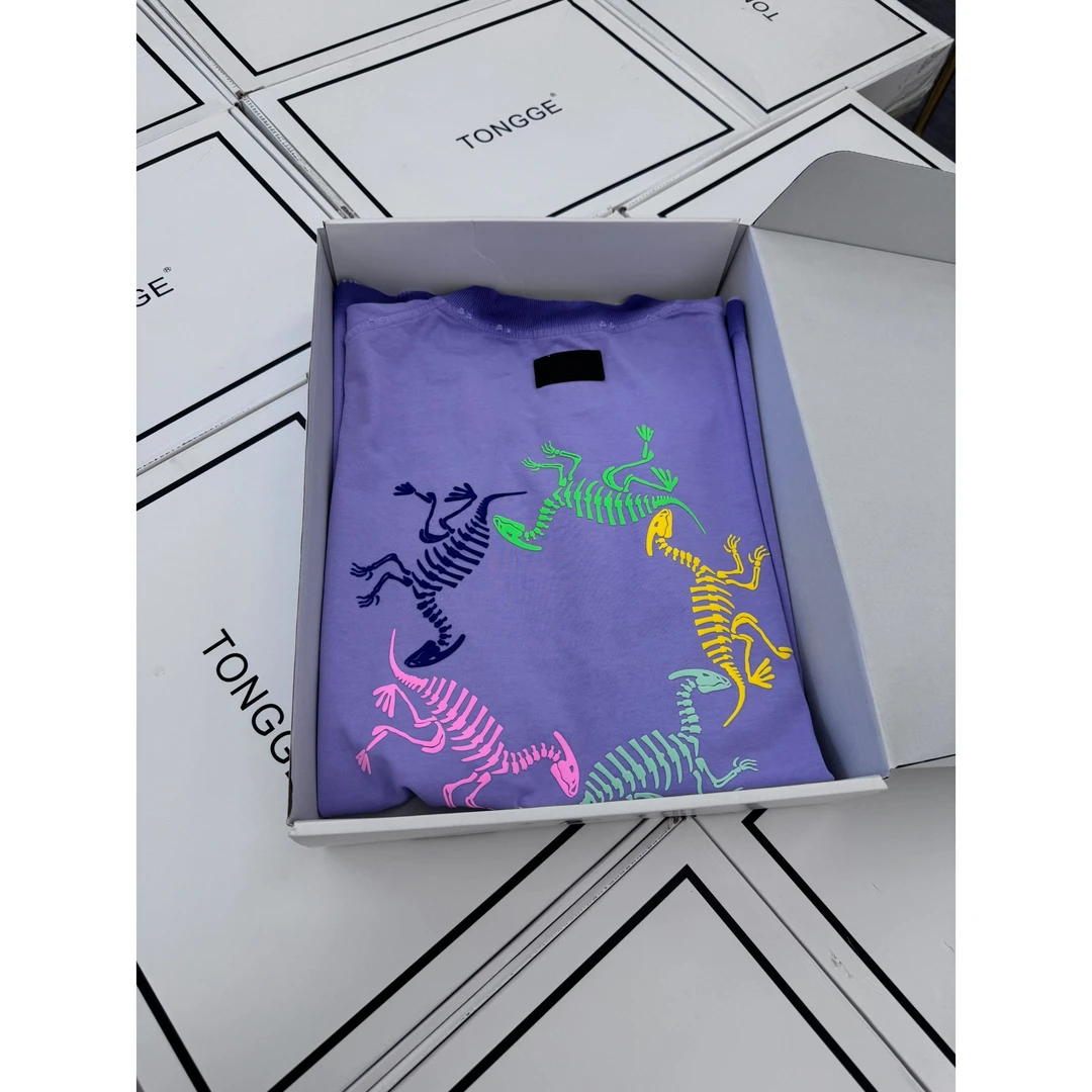 D50 恐龙 夏季高级感轻奢短袖 圆领短袖T恤【H-1233】