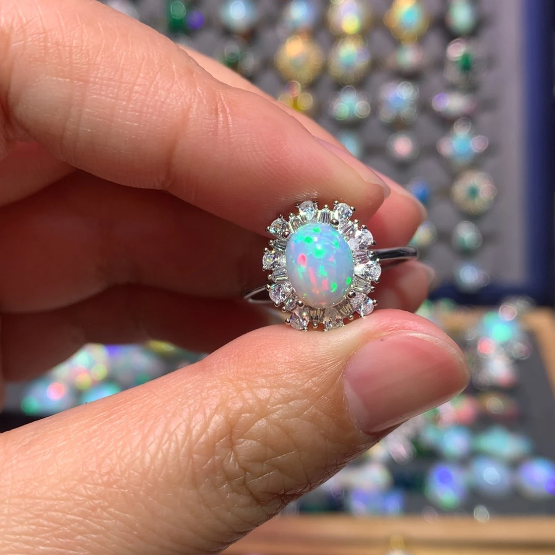 银S925镶嵌欧泊戒指款式