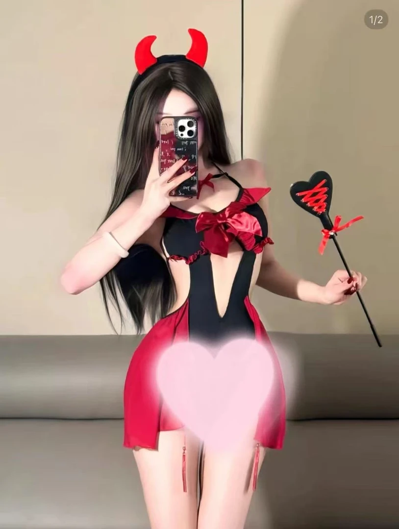 小恶魔！氛围感穿搭小恶魔睡衣连衣裙