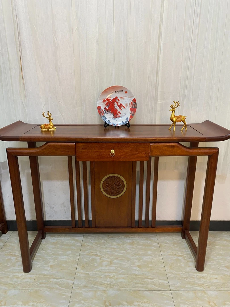 乌金实木条案新中式小户型家用玄关柜案台中堂供桌客厅古典家具