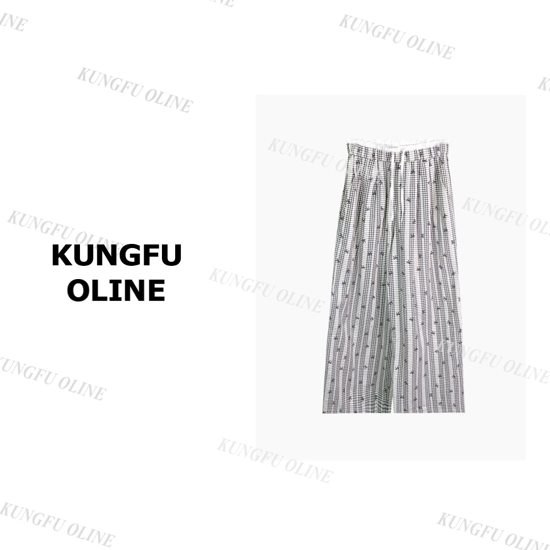 【小妖】现现KZ2194蝴蝶结裤子百搭简约新款裤子气质休闲裤