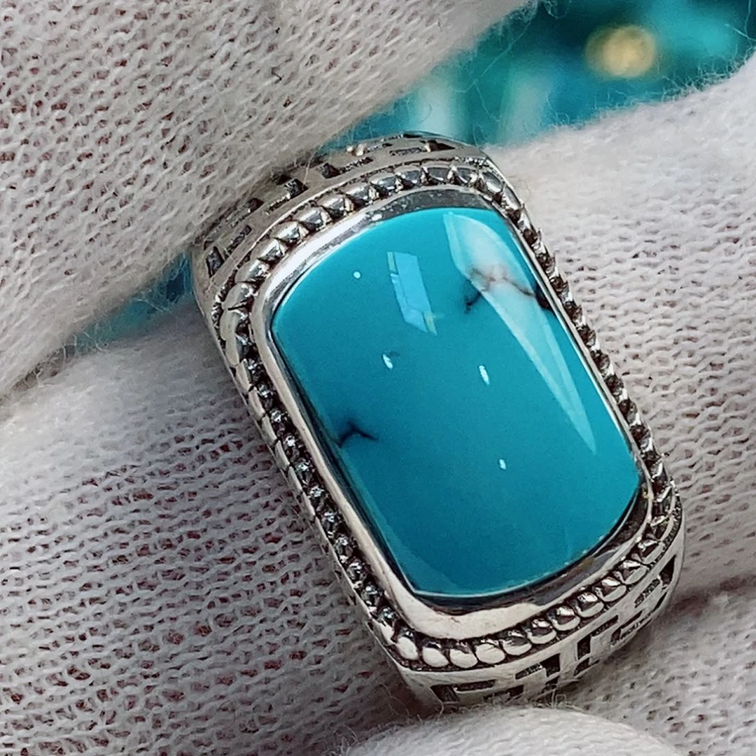 银S925镶嵌绿松石珠宝奇石