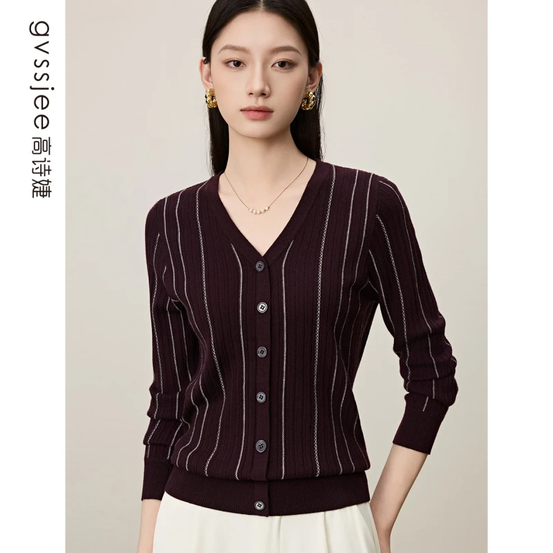 高诗婕新款竖条纹针织衫D263W10338