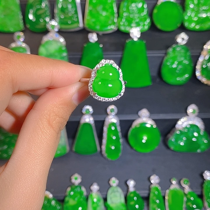 翡翠银S925镶嵌戒指uu