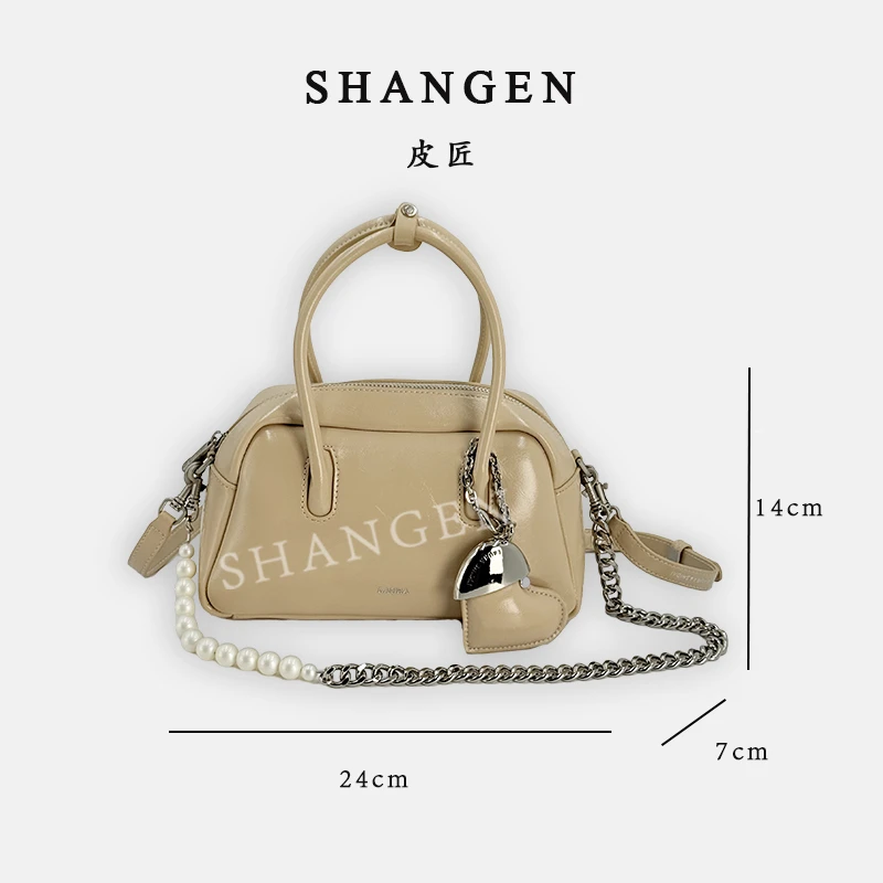 【尚恩CC】SD-5230-浅茶杏色-轻奢时尚女士新款手提单肩斜挎包