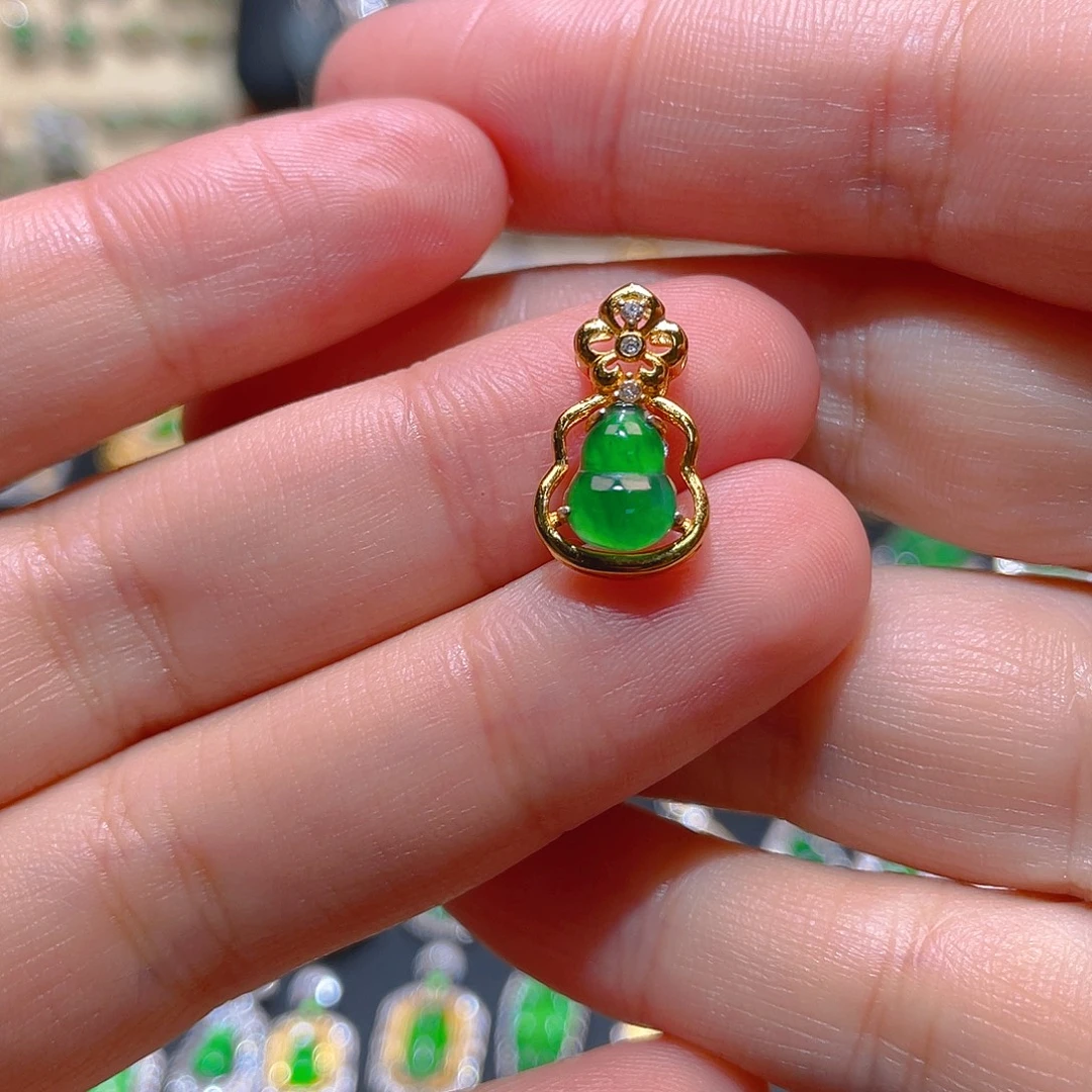 翡翠银S925镶嵌吊坠(不含链)