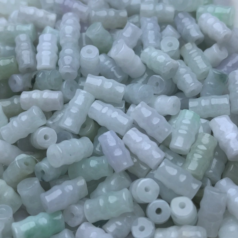 【闪购商品】翡翠手链未镶嵌卡4x9绿白竹节100颗