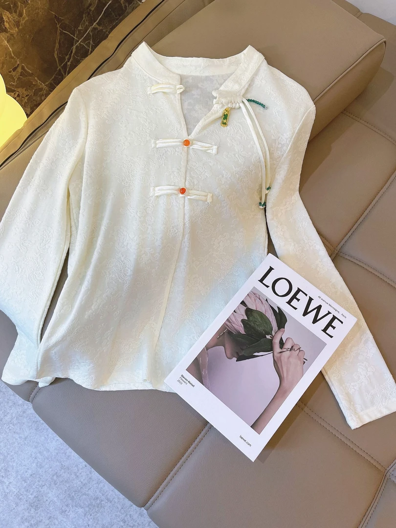 静姐 新款百搭时尚国风印花衬衫上衣250104