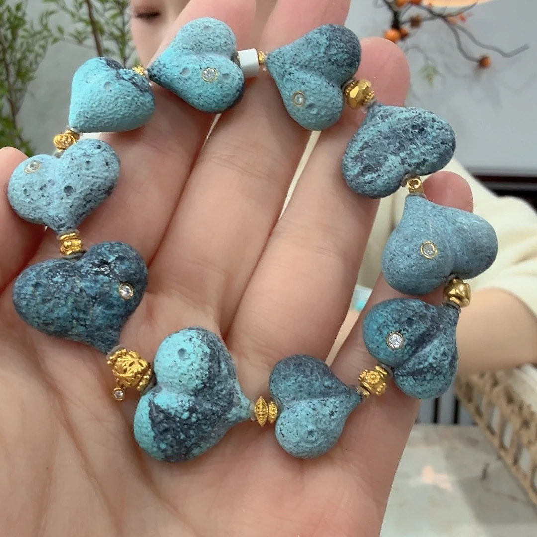 绿松石18K金镶嵌珠宝奇石