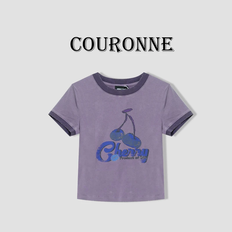 【小熊】-春夏‘’樱桃‘’chic小个子舒适休闲百搭时尚减龄短袖31517