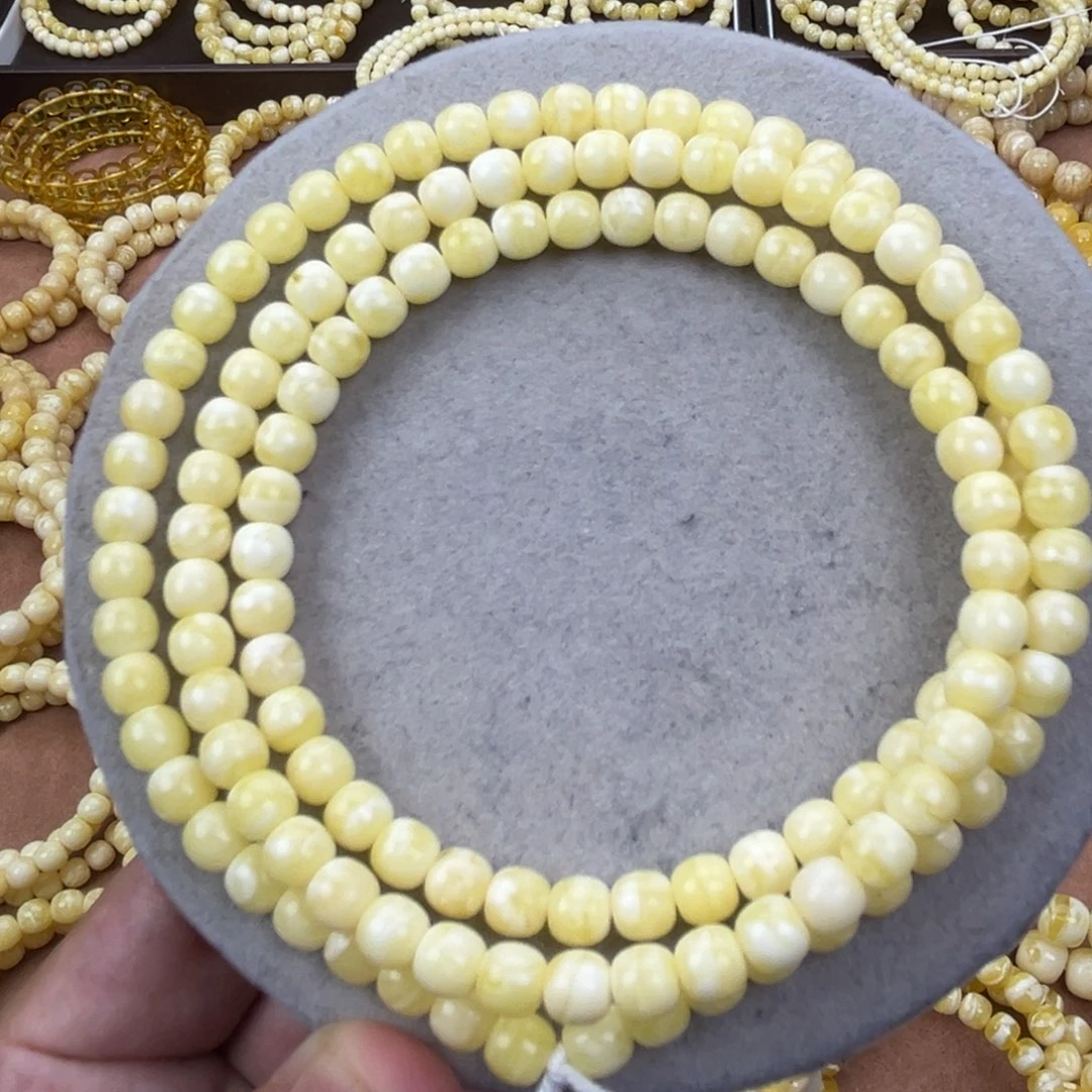 蜜蜡未镶嵌颈饰纯天然俄料不落金纹虎皮6.5*6