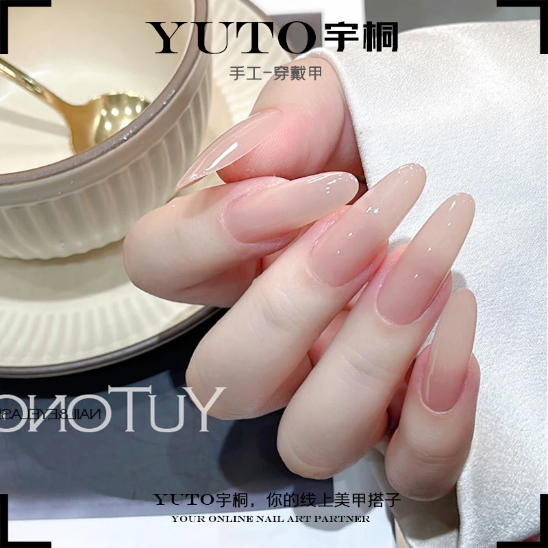 【华妃裸色】嬛嬛甘露寺显白高级感裸色纯手工穿戴甲短款美甲百搭