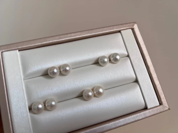 天然马贝珍珠 8mm-9mm s925银针