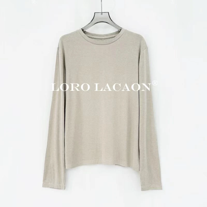 以赛亚 清风苑 新款时尚纯色百搭柔软保暖圆领打底衫87308