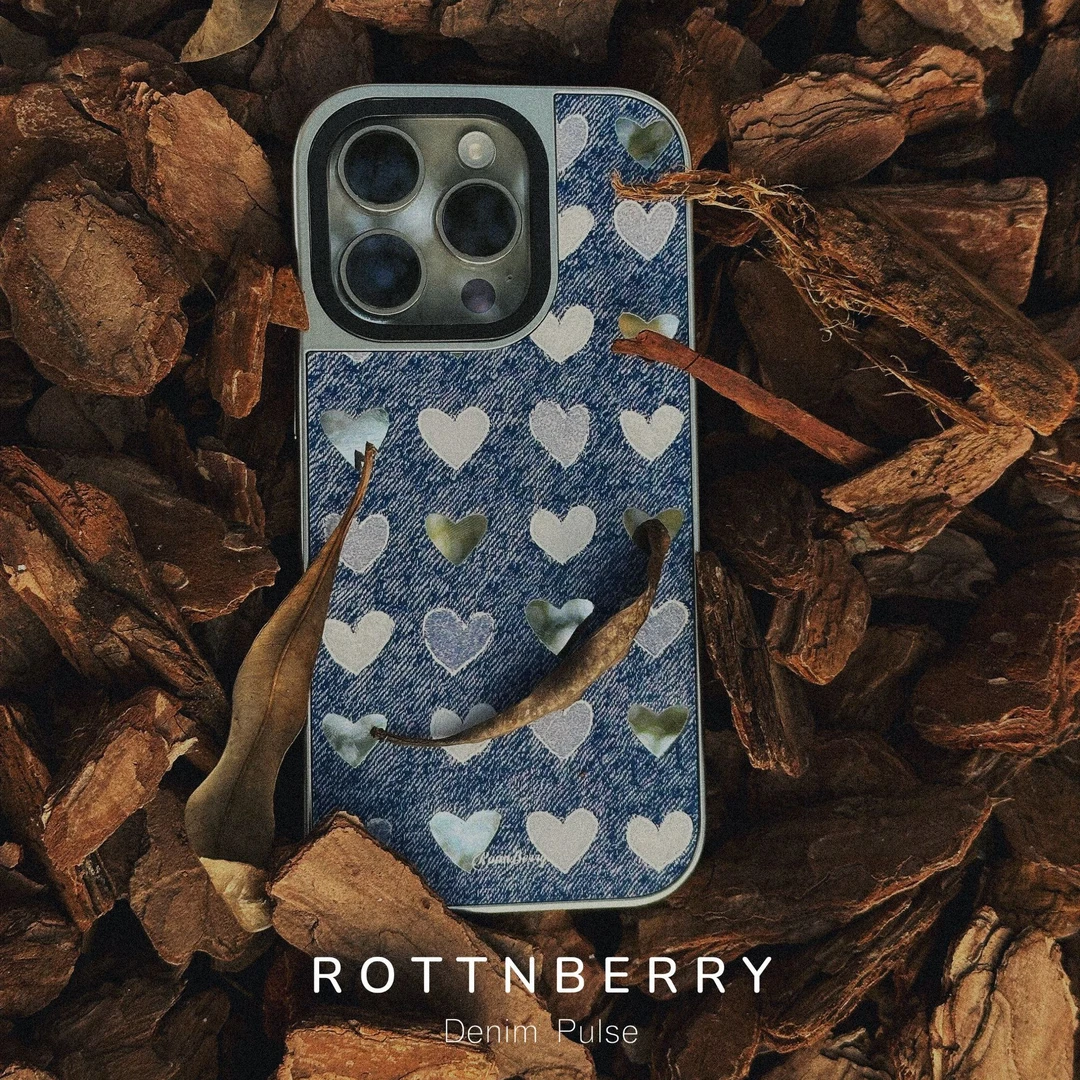 RottnBerry · 心跳丹宁镜面磁吸手机壳iphone16/15promax/14pm