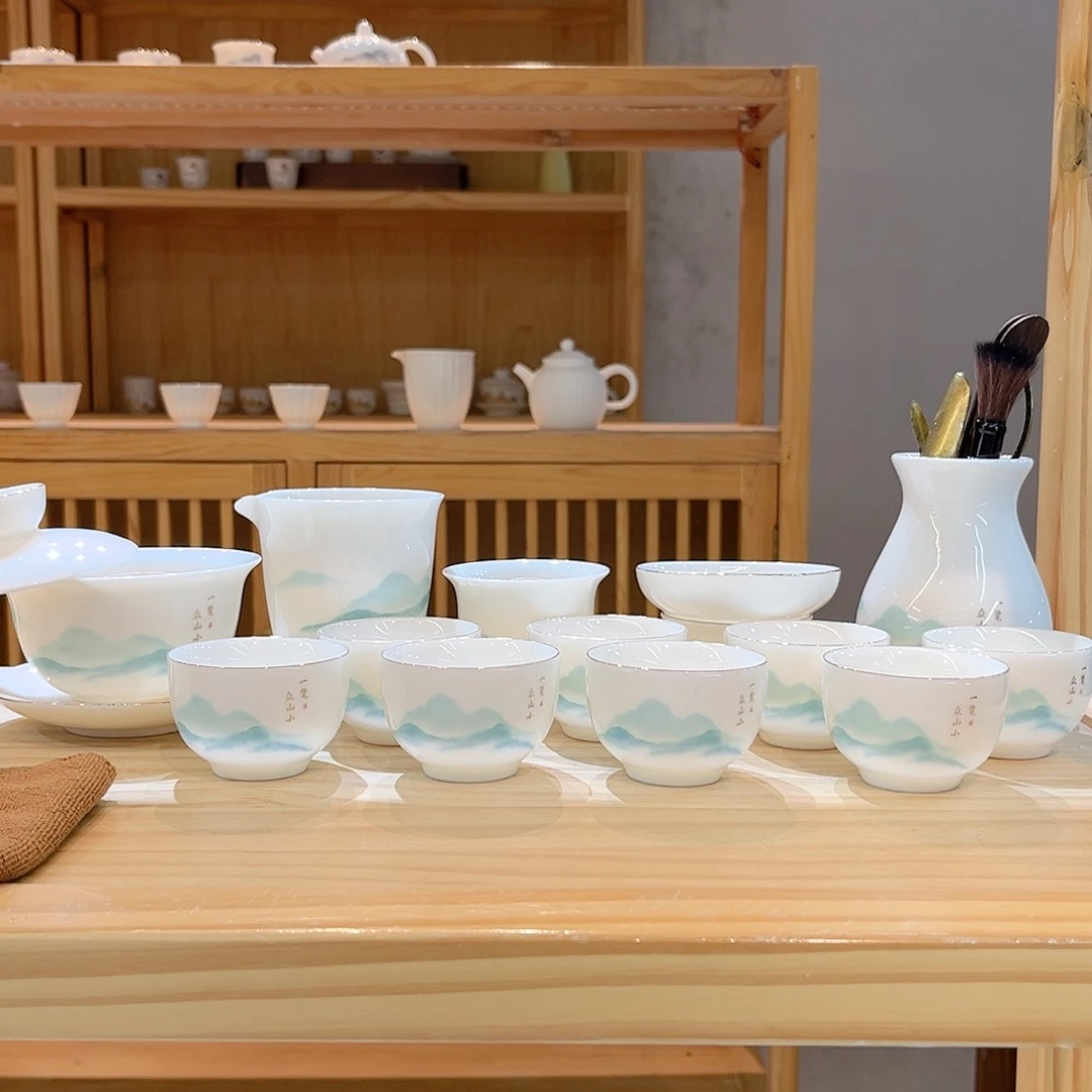 【御瓷斋】羊脂玉瓷茶具套装