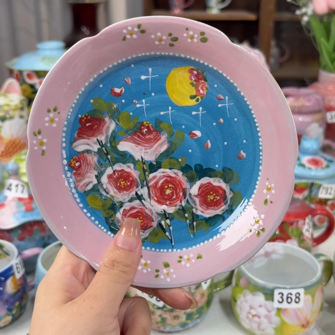 瓷片景德镇手绘高温釉下彩陶瓷茶具