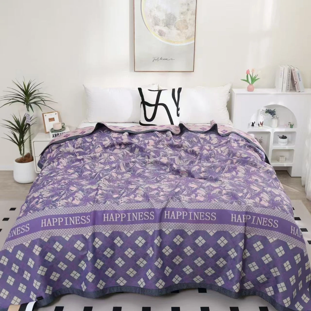 M【加大颜汐】230*250CM可铺可盖多层亲肤通用床盖