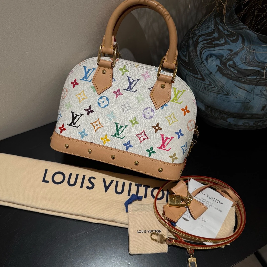 95新 LouisVuitton/路易威登 白三彩贝壳包 小号 16384017