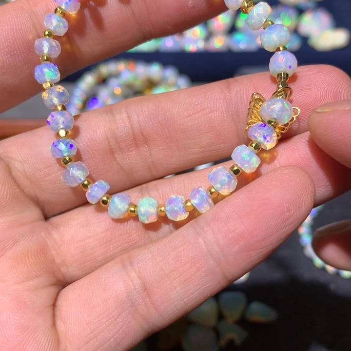 欧泊银S925镶嵌欧泊手链