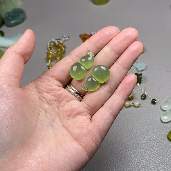 蛇纹石玉未镶嵌挂件耳饰耳环项链