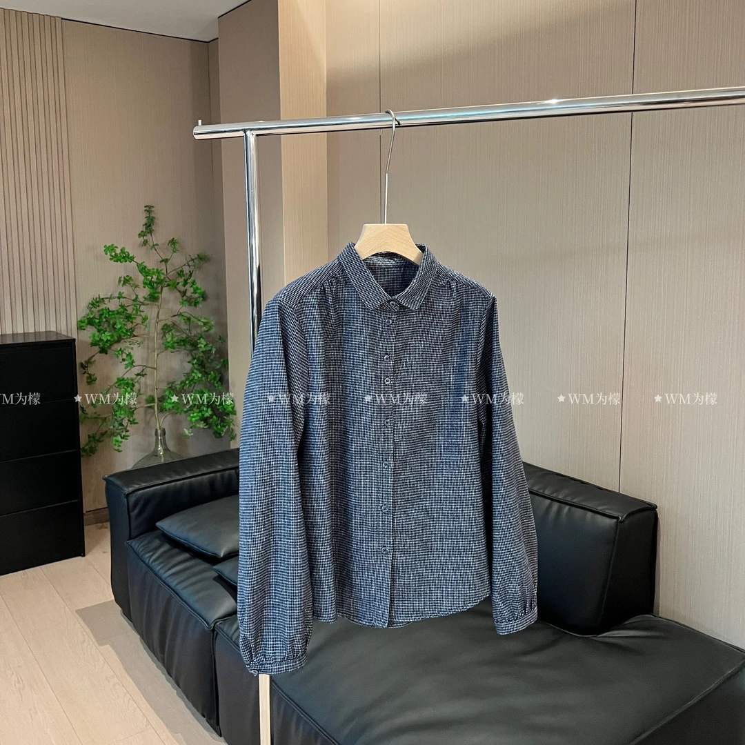 WMeng.【简约风】极简百搭显瘦立裁磨毛格子衬衣