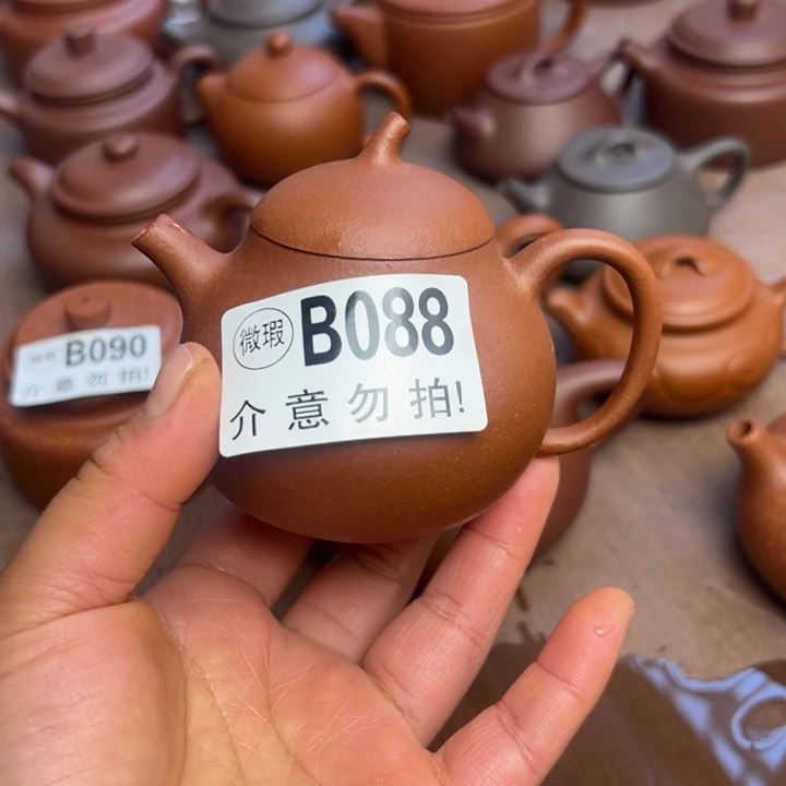 紫砂茶壶红降坡半手工170cc