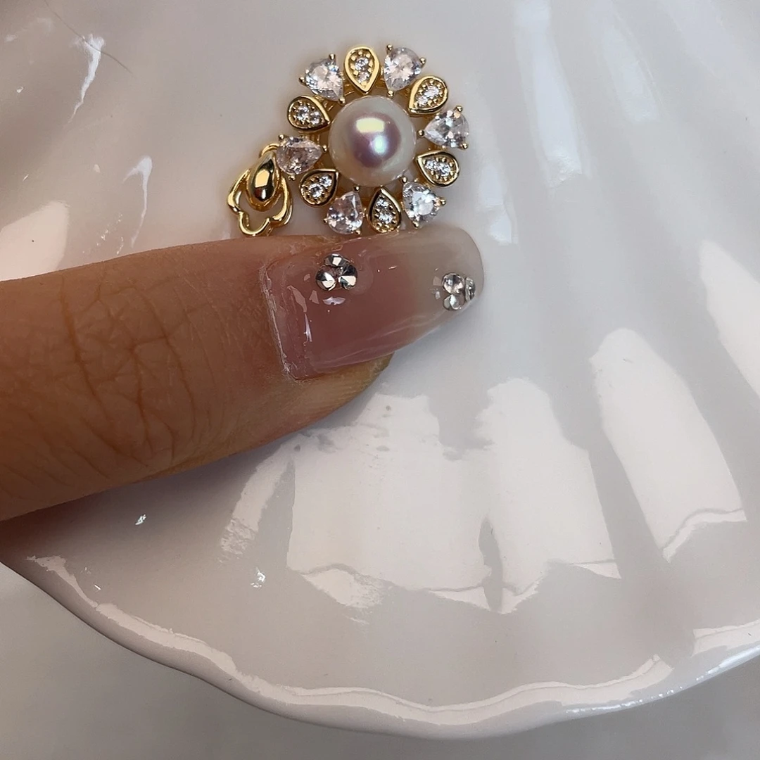 吊坠(不含链)银S925镶嵌海水珍珠