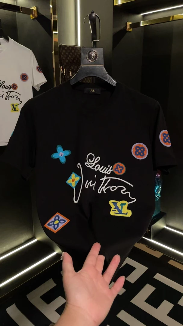 【甄选奢品】2025夏季新款定制高级感重工刺绣轻奢圆领男士短袖T恤