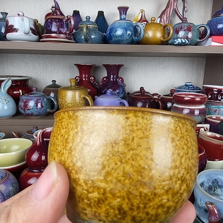 风***勇茶盏中国神后钧瓷茶具处理