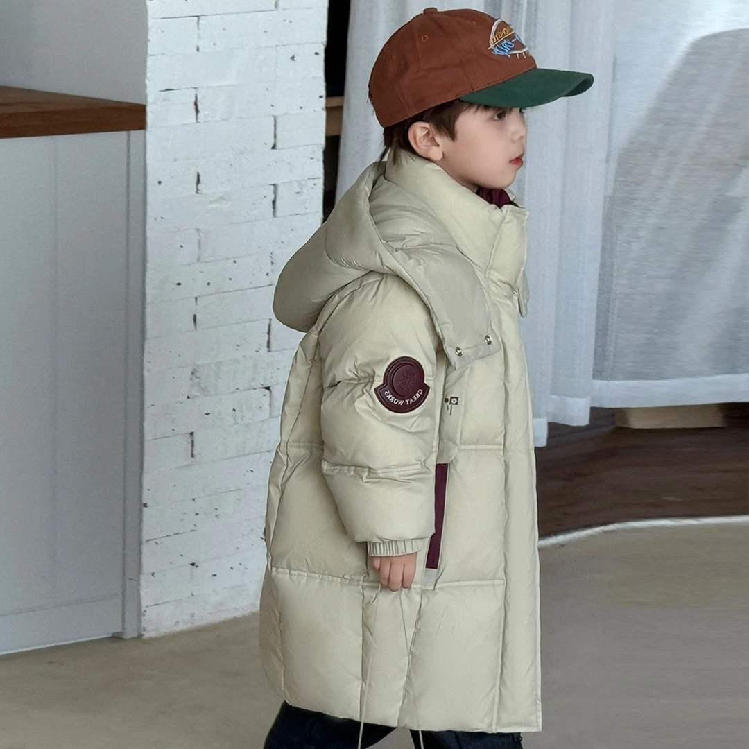 BXM 新国标90白鸭绒儿童羽绒服防风锁温新款加厚冬装保暖耐脏五防
