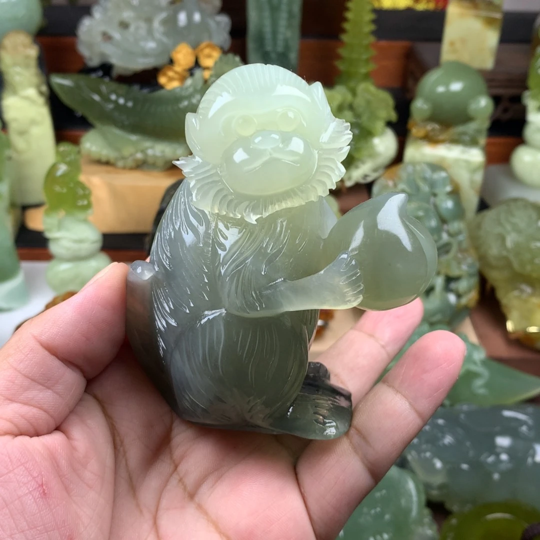 朵***云岫玉未镶嵌手把件