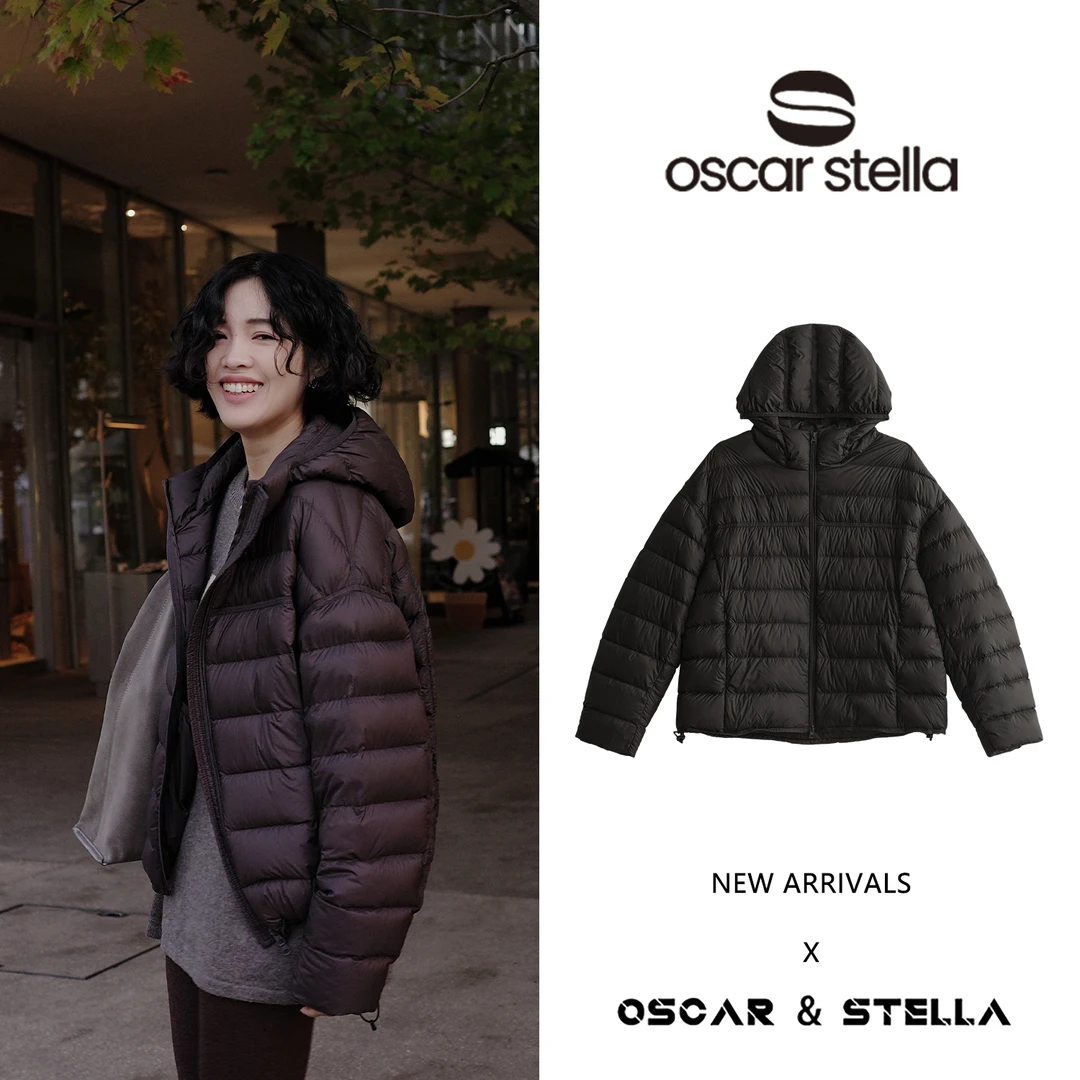 OSCAR&STELLA【连帽小排骨】百搭宽松白鹅绒保暖连帽羽绒服249-2251