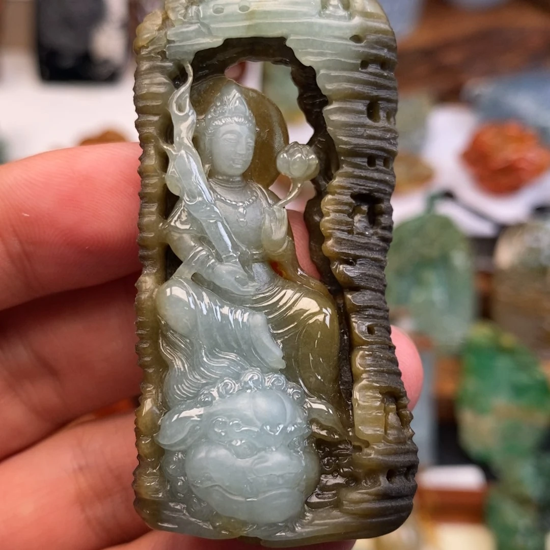 颈饰未镶嵌翡翠缅甸天然翡翠挂件