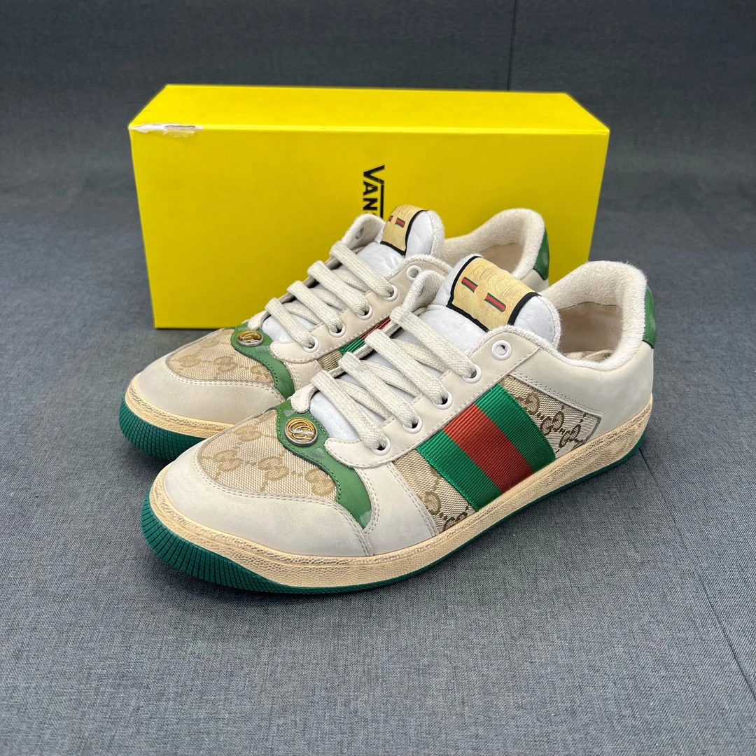 99新 GUCCI/古驰 码数42.5gucci 脏脏鞋 绿原盒