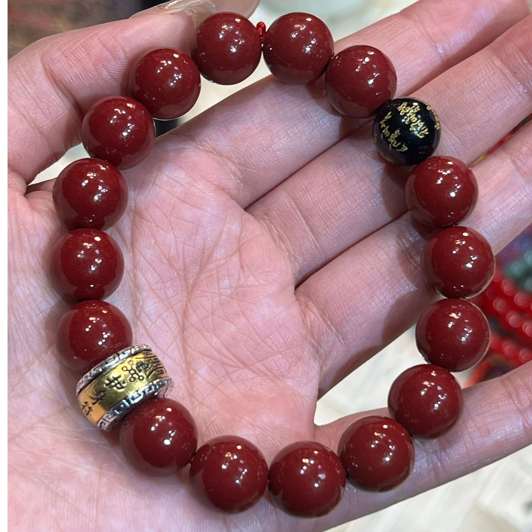 含辰砂工艺品朱砂手串专属链接便宜出了