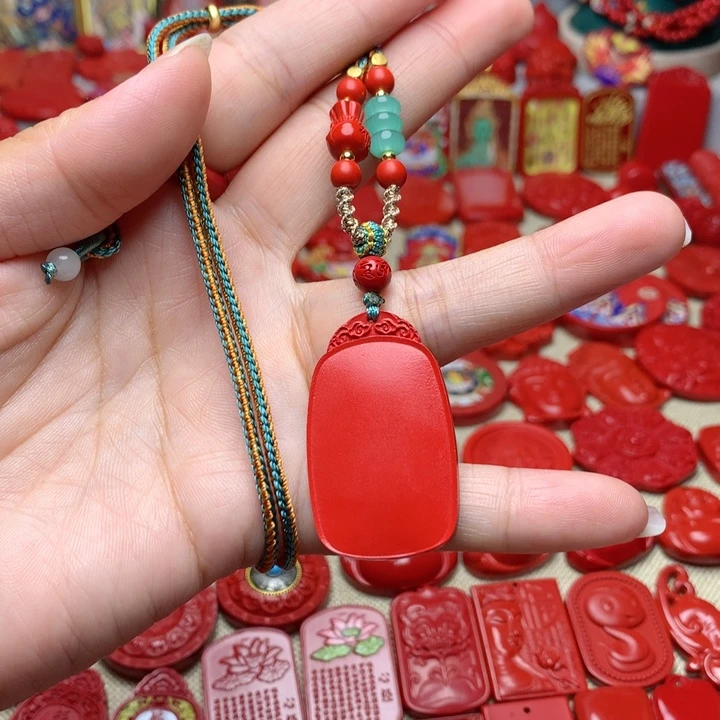 天然辰砂工艺品朱砂吊坠