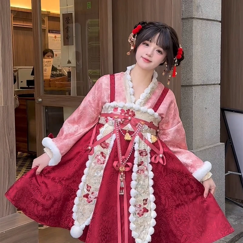 余丸丸【暴富小福神】原创国风刺绣马甲秋冬套装新年服汉元素拜年服