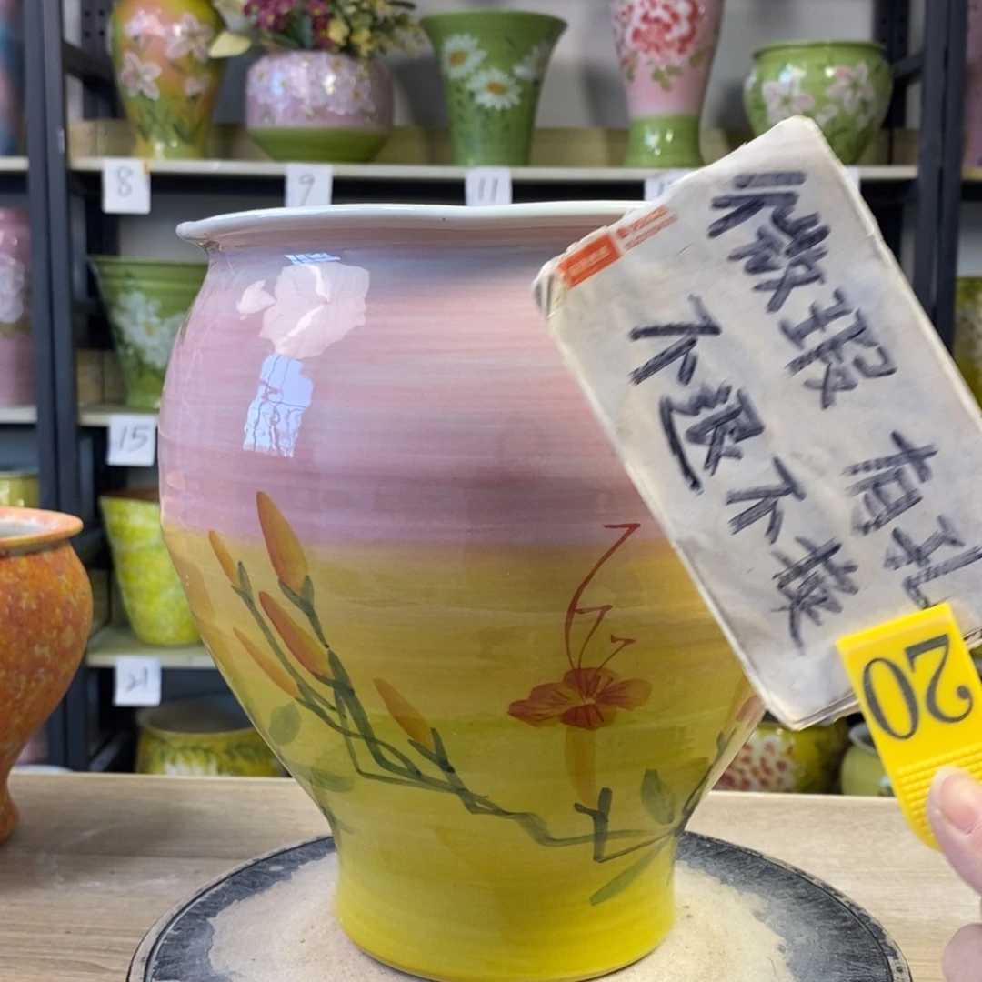 景德镇手工手绘陶瓷花盆