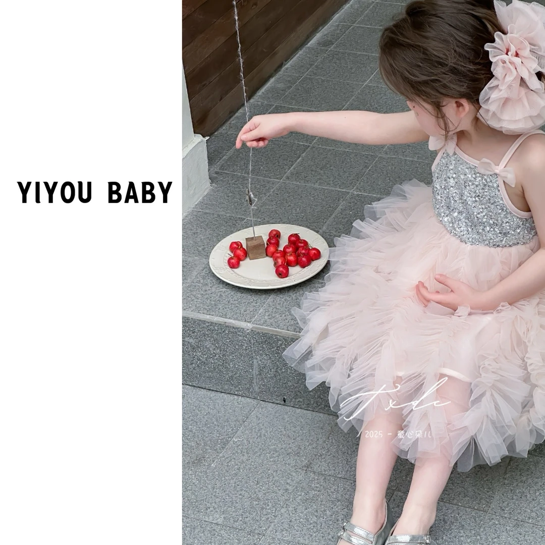 原创高端女童夏季宝宝生日周岁礼服网纱蓬蓬连衣裙儿童蛋糕公主裙