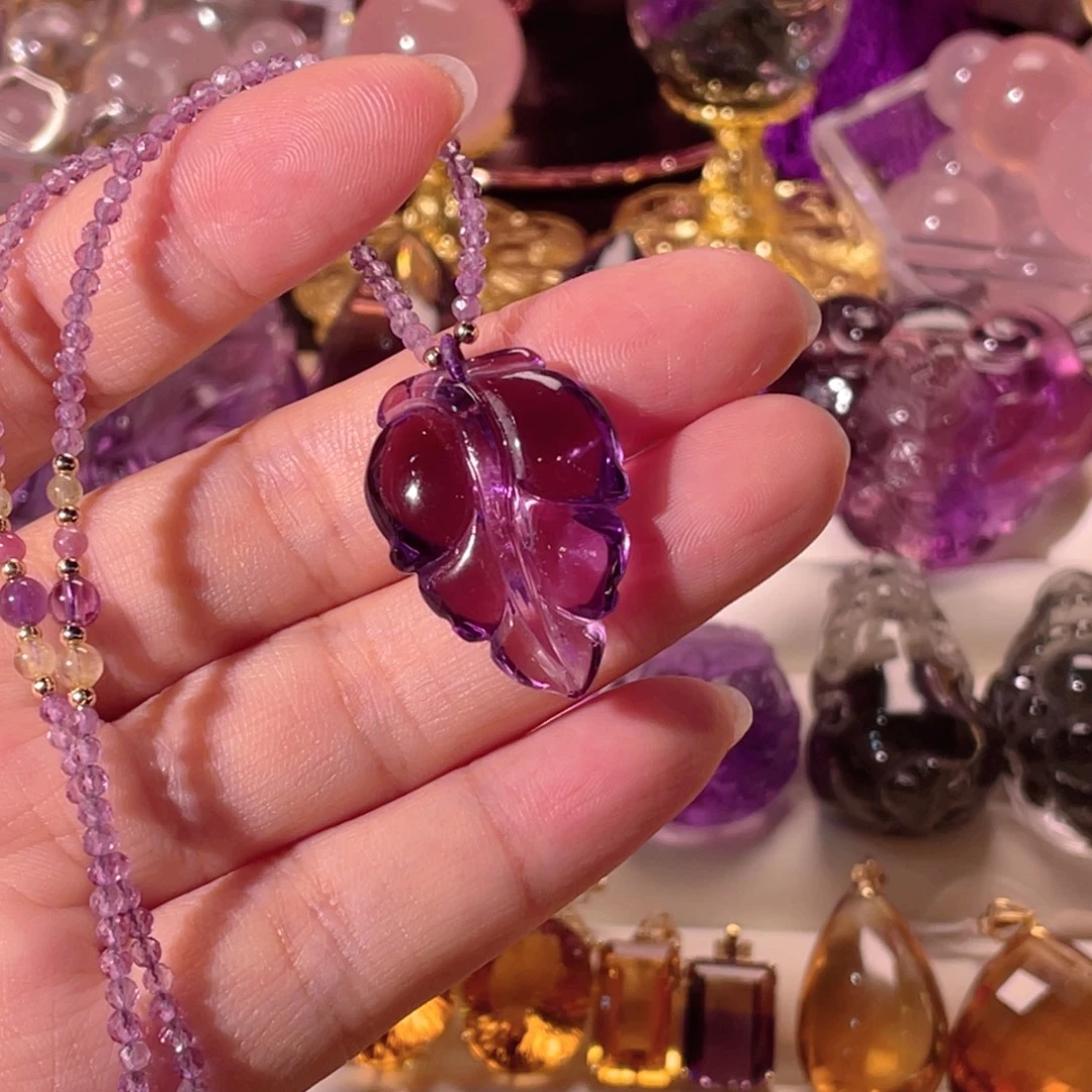 颈饰未镶嵌水晶紫水晶吊坠