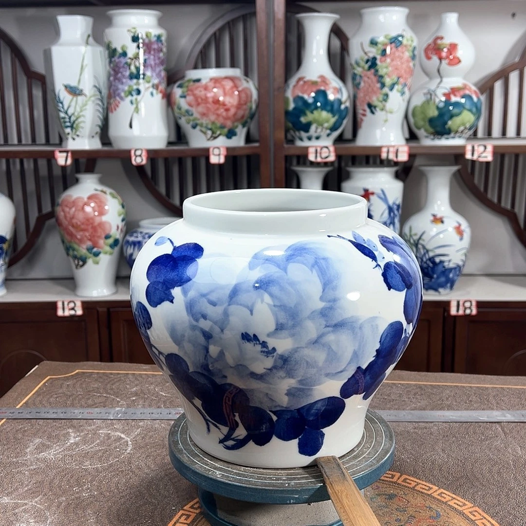 摆件景德镇陶大口青牡