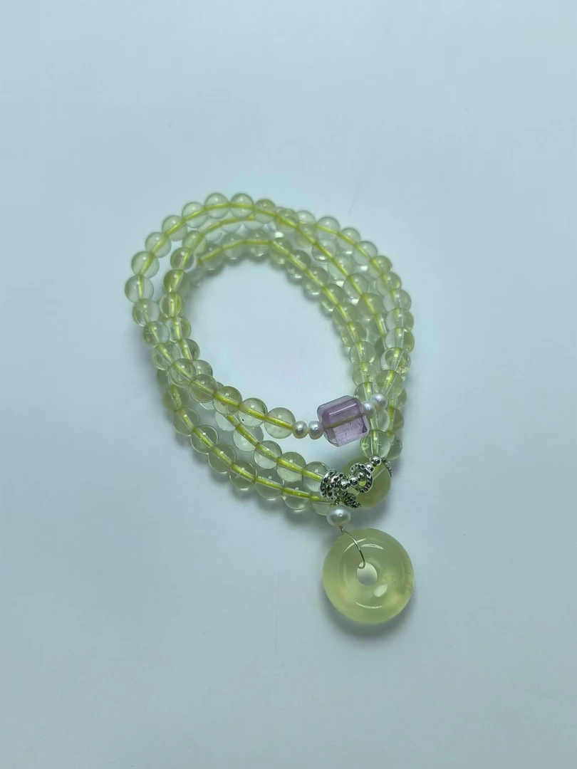 黄水晶平安扣三圈 B6016 多样性发货其一 气质 时尚 经典 珠宝